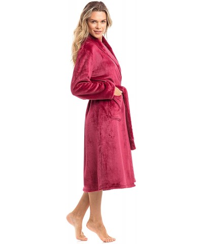 Spa Collection Plush Fleece Robe- Luxurious- Warm & Cozy Bathrobe - Light Pink - CE18W2XN46N $25.39 Robes