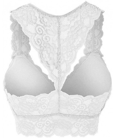 Women Fashion Stretchy Floral Lace Hollow Out Bralette Bra Everyday Bras - White - CM198SKY3UR $27.23 Bras