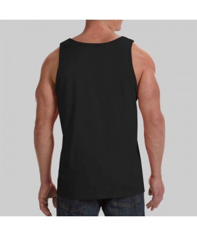 Men's Sleeveless Undershirt Summer Sweat Shirt Beachwear - Print Hearts - Black - CZ19CIZWO66 $28.05 Undershirts