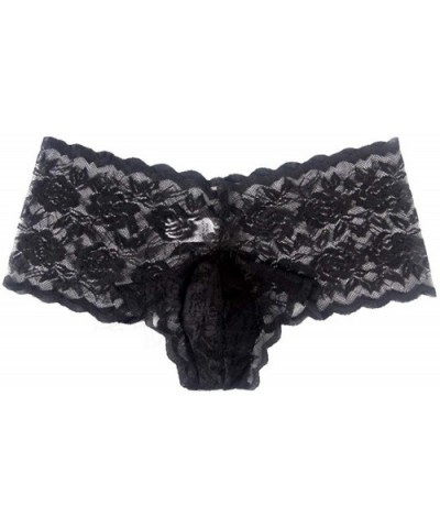 Man Panties Sexy Underwear Men Cuecas Masculina Sissy Lace Thongs Enhance Pouch Bikini Briefs Pants Foulard - Red - CN198NQ57...