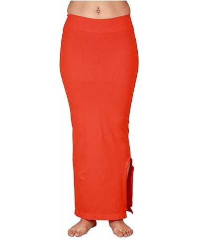 Women Microfiber Fabric Saree Shapewear - Orange - CQ18XS7GNWG $64.33 Shapewear