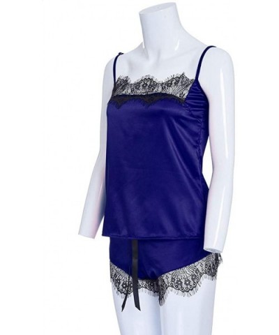 Open Back Lingerie Lace Babydoll Sleepwear Plus Size Deep V Lingerie Teddy Bodysuit Clubwear Nightwear - Blue - C818WGAN2Q6 $...