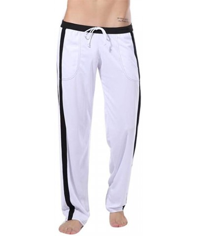 Pajamas for Men Sleepwear Trousers Loose Pants Underwear Pyjamas Home Pants - White - C918UT266T3 $55.52 Sleep Sets