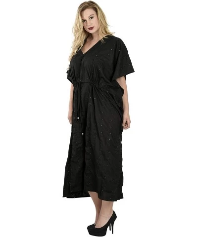 Women's Plus Size Kaftan Evening Dresses Swimwear Cover Ups Short Midi - Halloween Black_r847 - C611I2VDT0J $34.24 Nightgowns...