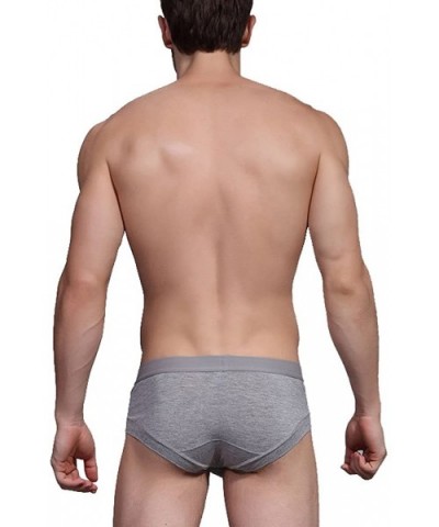 Pack of 4 Men's Bamboo Fiber Briefs Underwear - 2 Grey 2 Black - CL1222N7PNT $27.94 Briefs