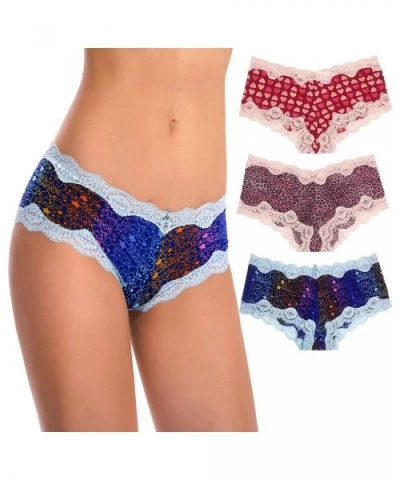 Pack of 4 or 6 Sexy Sheer Lace Tanga Hipster Bikini Panties - Pack F(6 Pack) - CQ18KIEYADH $31.11 Panties