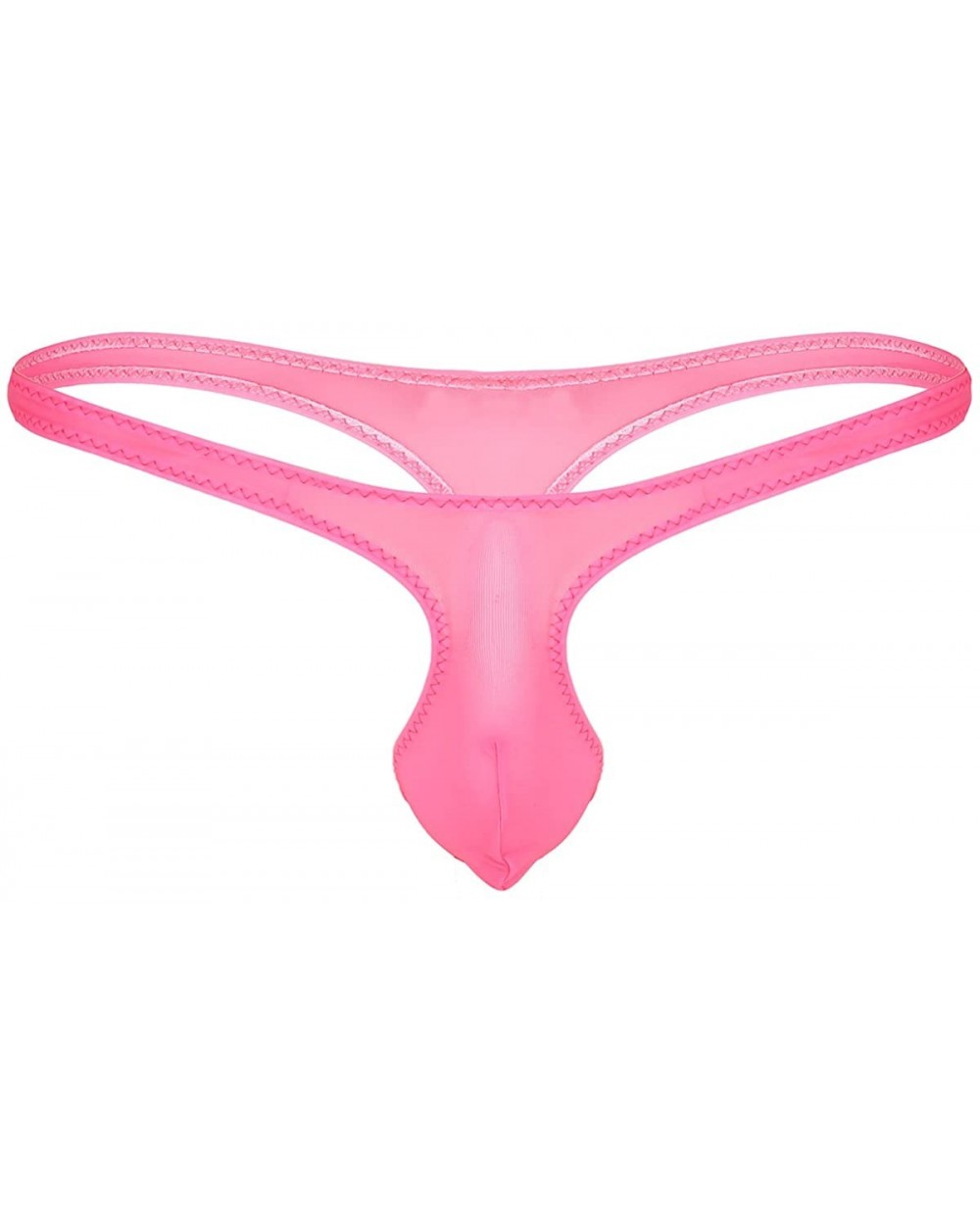 Mens Low Rise Breathable Bulge Pouch Bikini G-String T-Back Underwear Thongs - Pink - CG18GDIGERL $19.74 G-Strings & Thongs