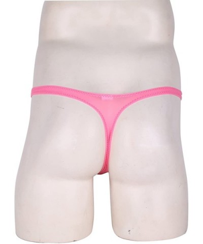 Mens Low Rise Breathable Bulge Pouch Bikini G-String T-Back Underwear Thongs - Pink - CG18GDIGERL $19.74 G-Strings & Thongs