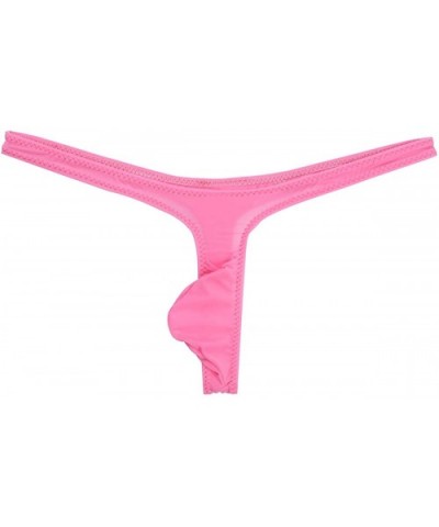 Mens Low Rise Breathable Bulge Pouch Bikini G-String T-Back Underwear Thongs - Pink - CG18GDIGERL $19.74 G-Strings & Thongs