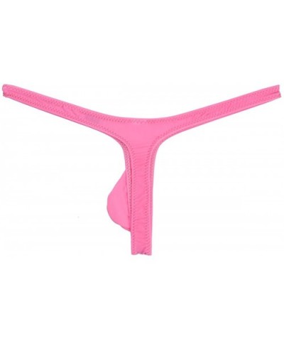 Mens Low Rise Breathable Bulge Pouch Bikini G-String T-Back Underwear Thongs - Pink - CG18GDIGERL $19.74 G-Strings & Thongs