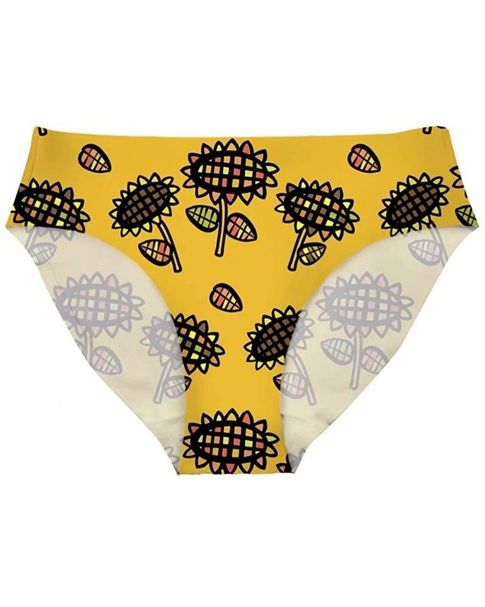 Women's Sunflower Print Breathable Hipster Underwear Brief Cool Strech Comfortable Bikini Panty - Sunflower C - CM199XEOUEG $...