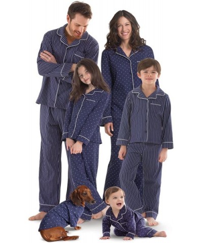 Family Pajamas Super Soft - Family Matching Pajamas- Navy - Men (Stripe) - CW17AZ3S7ZU $77.37 Sets
