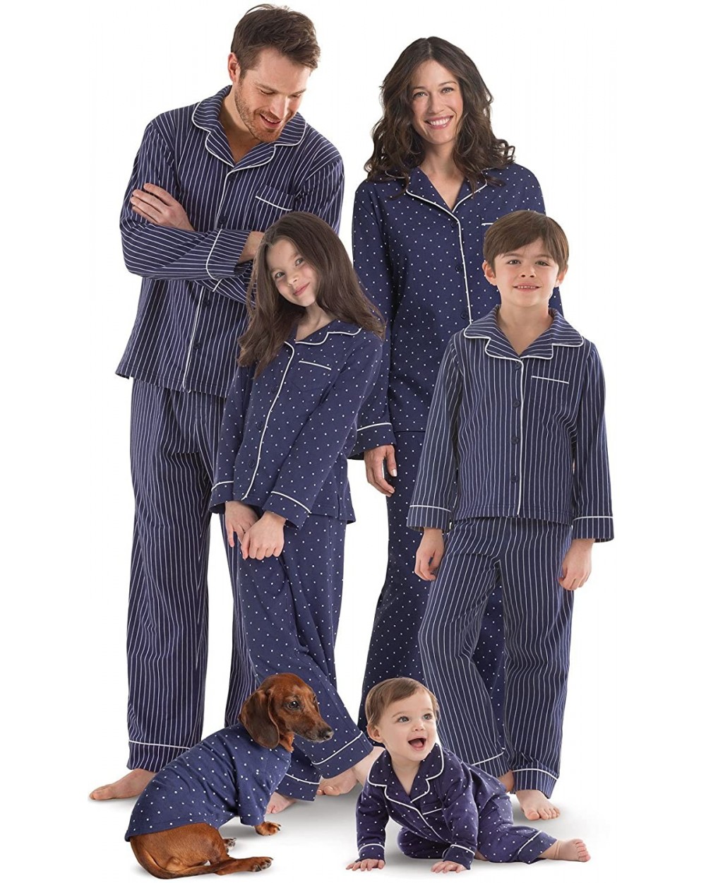 Family Pajamas Super Soft - Family Matching Pajamas- Navy - Men (Stripe) - CW17AZ3S7ZU $77.37 Sets