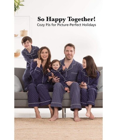 Family Pajamas Super Soft - Family Matching Pajamas- Navy - Men (Stripe) - CW17AZ3S7ZU $77.37 Sets