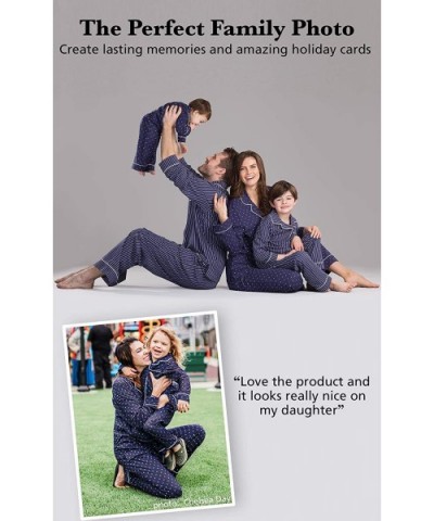 Family Pajamas Super Soft - Family Matching Pajamas- Navy - Men (Stripe) - CW17AZ3S7ZU $77.37 Sets