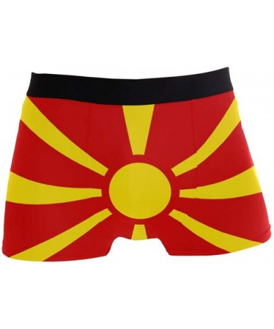 Breathable Boxer Brief Underwear Mens Boys Macedonia Flag - Black - CE18YZ8WO2U $28.41 G-Strings & Thongs