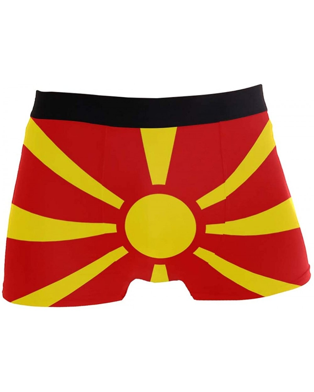 Breathable Boxer Brief Underwear Mens Boys Macedonia Flag - Black - CE18YZ8WO2U $28.41 G-Strings & Thongs