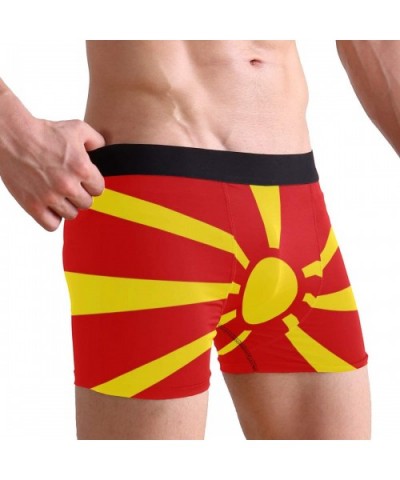 Breathable Boxer Brief Underwear Mens Boys Macedonia Flag - Black - CE18YZ8WO2U $28.41 G-Strings & Thongs