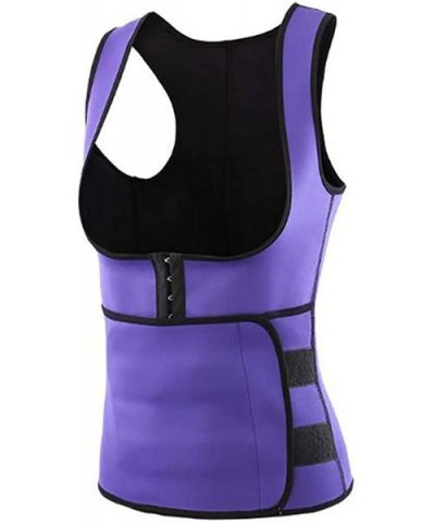 Women Shapewear Vest Abdomen Corset Waist Trimmer Belt Back Shoulder Corrector - Purple - CS18WLA8TIC $55.57 Shapewear