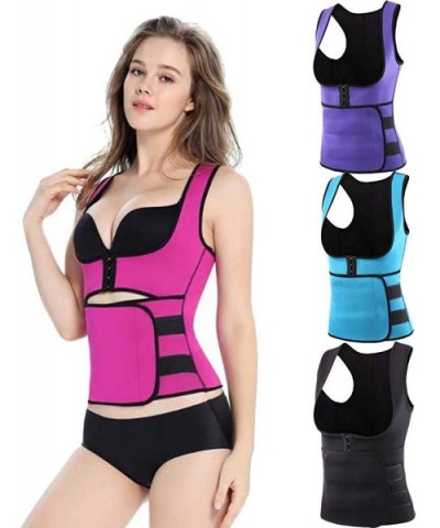 Women Shapewear Vest Abdomen Corset Waist Trimmer Belt Back Shoulder Corrector - Purple - CS18WLA8TIC $55.57 Shapewear