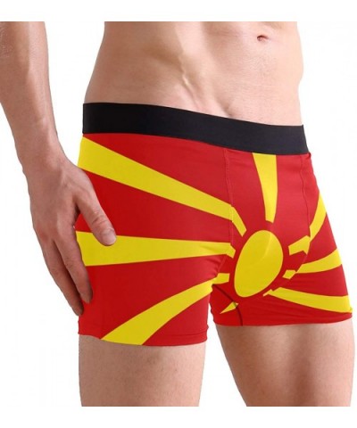 Breathable Boxer Brief Underwear Mens Boys Macedonia Flag - Black - CE18YZ8WO2U $28.41 G-Strings & Thongs