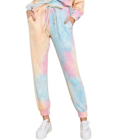 Women's Tie Dye Sweatpants Drawstring Active Workout Lounge Jogger Pants with Pocket - Blue - CS190OUSO7O $37.35 Bottoms