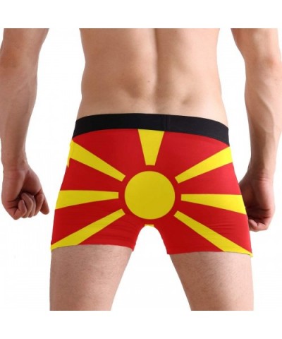 Breathable Boxer Brief Underwear Mens Boys Macedonia Flag - Black - CE18YZ8WO2U $28.41 G-Strings & Thongs