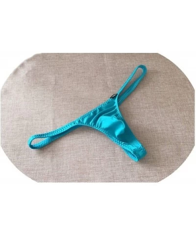 Men Pouch Underwear Fashion Nylon Man T Back G Strings Elastic Thongs Erotic - Blue - CU193HDWQ6Z $52.75 G-Strings & Thongs