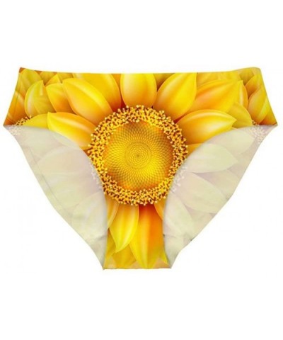 Women's Sunflower Print Breathable Hipster Underwear Brief Cool Strech Comfortable Bikini Panty - Sunflower B - CI199XRDUHD $...