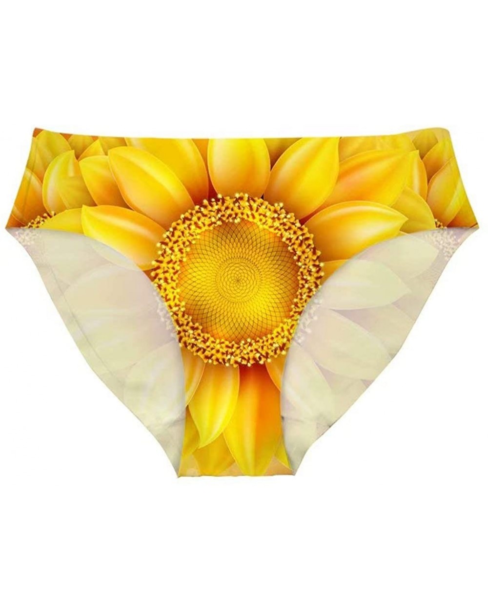 Women's Sunflower Print Breathable Hipster Underwear Brief Cool Strech Comfortable Bikini Panty - Sunflower B - CI199XRDUHD $...