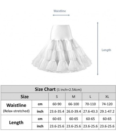 Ridory Womens Petticoat 1950s Vintage Skirts Crinoline Underskirt Slip Tutu - White - CG184UDSO60 $24.39 Slips