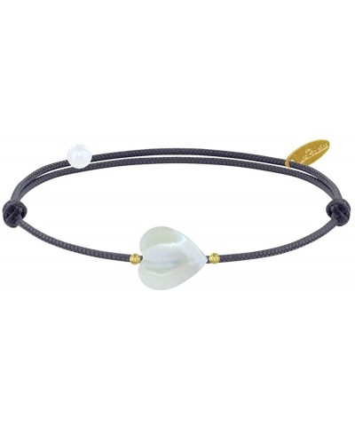 Bracelet Link Sweet Heart Mother of Pearl and Gold Plated Pearls - Classics - Grey - C91167VEJTB $17.04 Bras