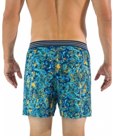 Men's Active Wicking Performance Boxers Shorts - Lava Rock Lt. Blue/Orange - CU12KBTMBH1 $23.43 Boxers