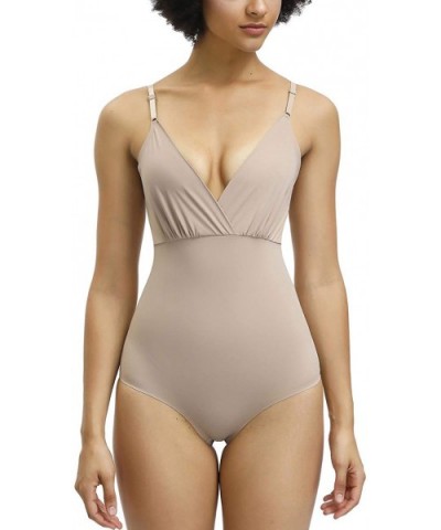 Women Comfort Control Shapewear Seamless v Neck Smooth Full Body Shaper - Skin1 - CI18X7T94IE $24.21 Shapewear