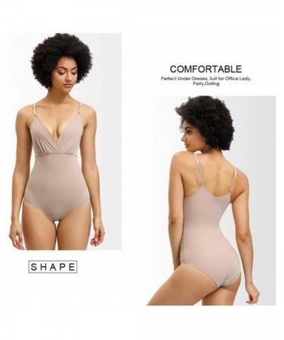 Women Comfort Control Shapewear Seamless v Neck Smooth Full Body Shaper - Skin1 - CI18X7T94IE $24.21 Shapewear