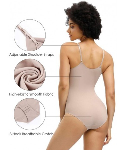 Women Comfort Control Shapewear Seamless v Neck Smooth Full Body Shaper - Skin1 - CI18X7T94IE $24.21 Shapewear