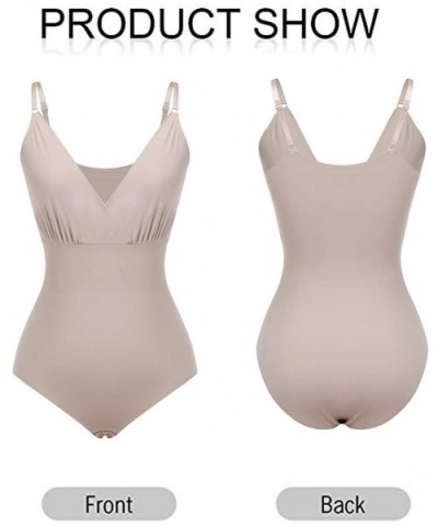 Women Comfort Control Shapewear Seamless v Neck Smooth Full Body Shaper - Skin1 - CI18X7T94IE $24.21 Shapewear