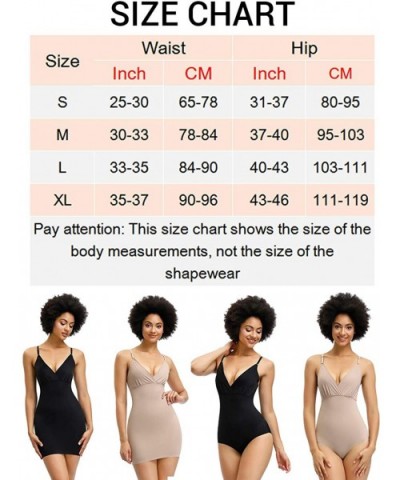 Women Comfort Control Shapewear Seamless v Neck Smooth Full Body Shaper - Skin1 - CI18X7T94IE $24.21 Shapewear