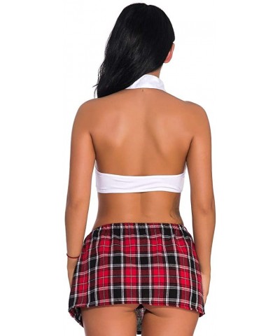 New Women Sexy Lingerie Tie Uniform with Thong Mini Skirt Suit Underwear S-2XL - White - CO18WYLZQA3 $24.24 Slips