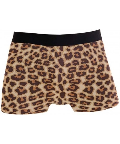 Animal Skin Leopard Print Men's Underwear Regular Leg Boxer Brief - CL18S52T8EM $21.90 Boxer Briefs