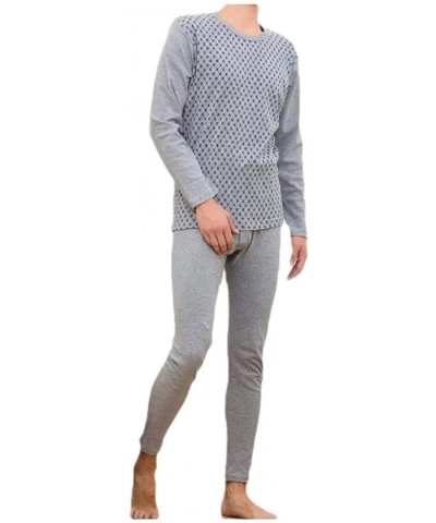 Men's Soft Fall Winter Warm 2-Piece Basic Cotton Thermal Underwear - 7 - C01993QINLN $59.19 Thermal Underwear