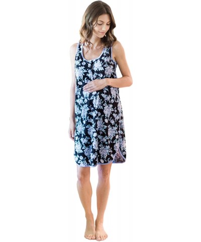 Racerback Maternity & Nursing Nightgown Nightdress - Flore - CO18SDKAL04 $31.95 Nightgowns & Sleepshirts