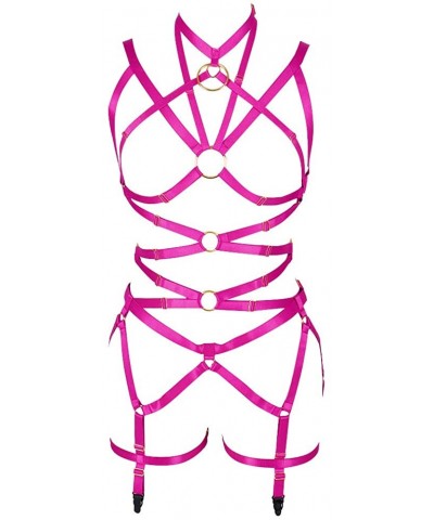 Full Body Harness Bra Garter Set Women's Lingerie cage Punk Gothic Belt Festival Rave Plus Size Dance Photography Apparel - R...