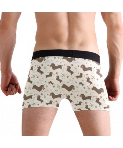 Men's Boxers Briefs Men Boxer Shorts Mens Trunks Bow Arrow Artemis Dream Catcher Amulet - Dachshund Dog Paws Bones Leaves - C...