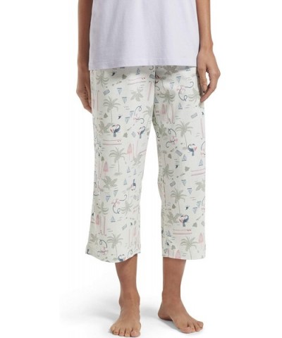 Women's Printed Knit Capri Pajama Sleep Pant - Aqua Glass - Surfland - CP18NRR57E9 $67.00 Bottoms