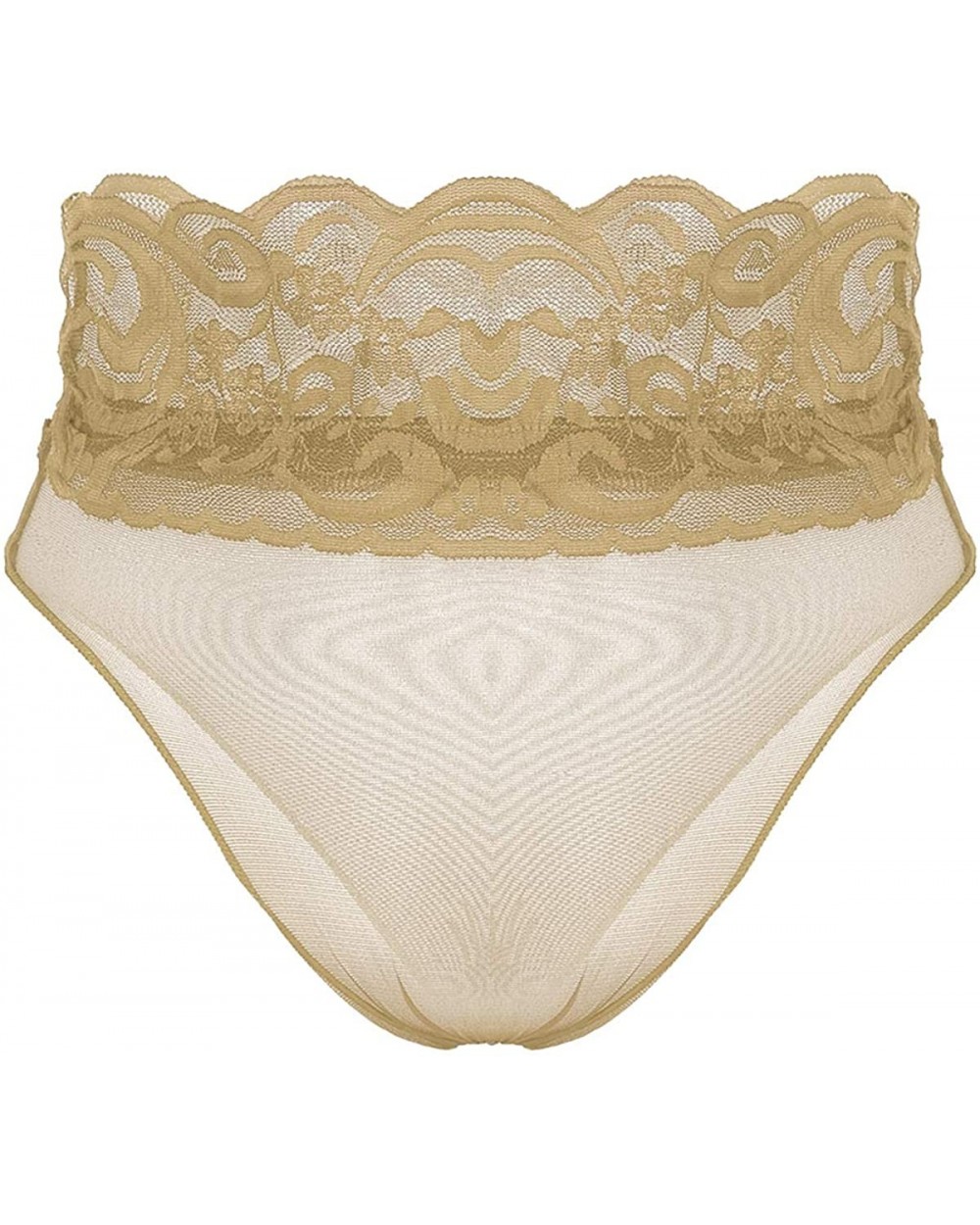 Woman's See-Through Floral Lace Bikini Briefs Mesh High Cut Cheeky Panties Thongs Underwear - Nude - CJ197ZC7QG0 $23.44 Panties