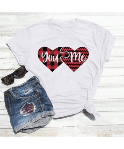 Women's Valentine Shirt- Adeliberr Heart-Shaped Cute Graphic Print Shirt Shirt T-Shirt Short Sleeve - D5-green - CF194SWMWS6 ...