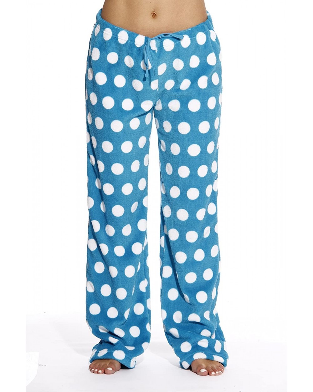 Women's Plush Pajama Pants - Dot - Turquoise / White - CI17Z29LM4K $27.38 Bottoms