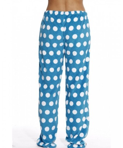 Women's Plush Pajama Pants - Dot - Turquoise / White - CI17Z29LM4K $27.38 Bottoms