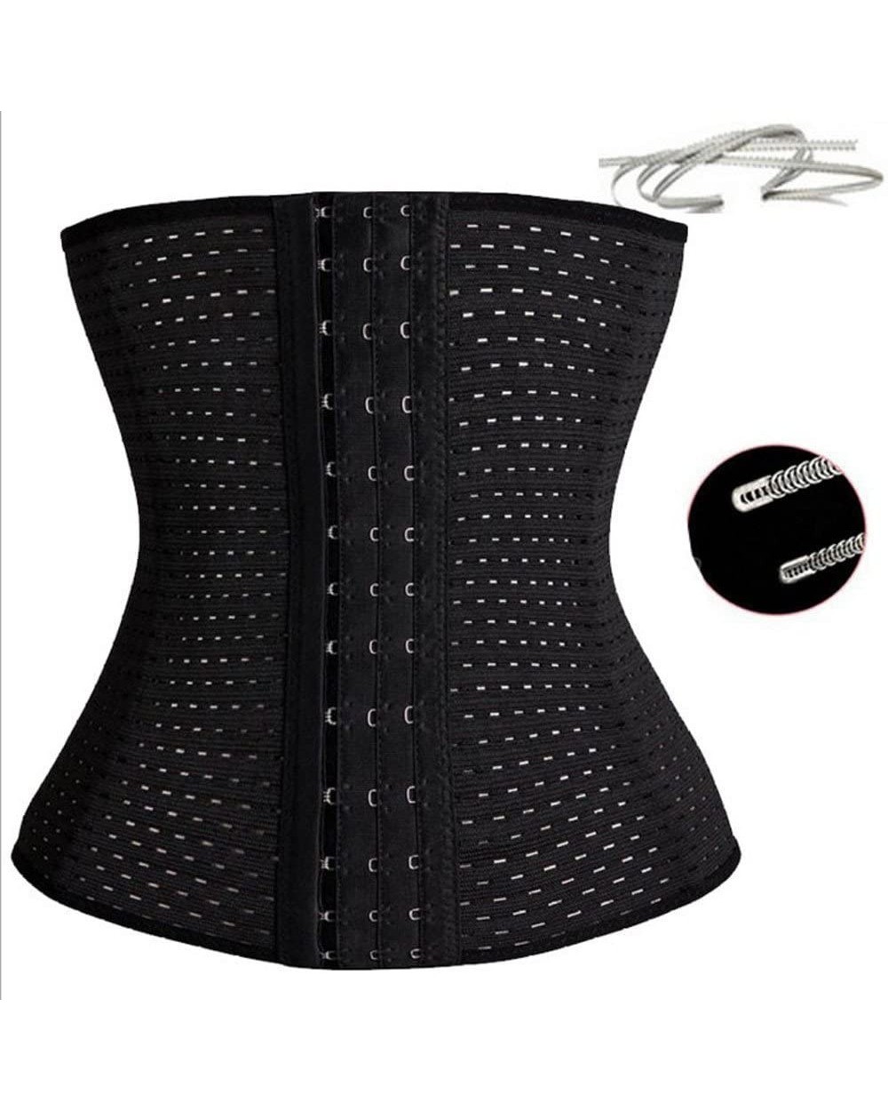 Bust Corset for Women Slim Bodysuit Waist Trainer Body Shaper Plus Black - C018NDKHYO5 $13.96 Shapewear